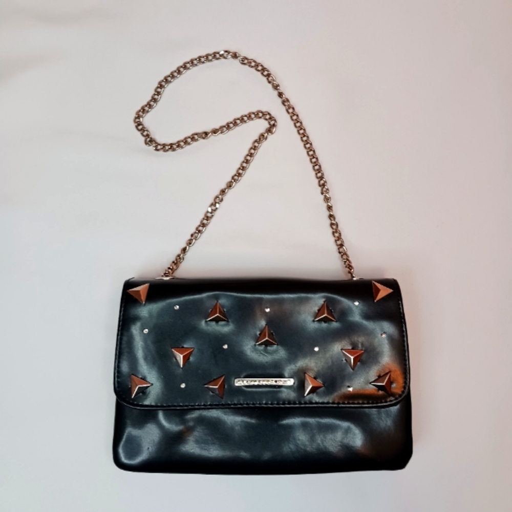 Black Upscaled Rhinestones & Studs Purse.